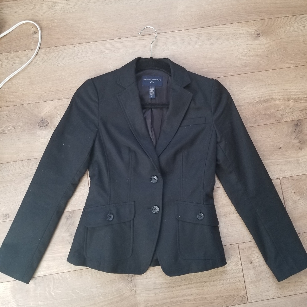 Petite Black Blazer Banana Republic 00P